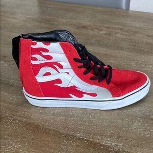 Vans Red and White Kids Sneakers